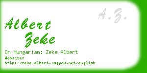 albert zeke business card